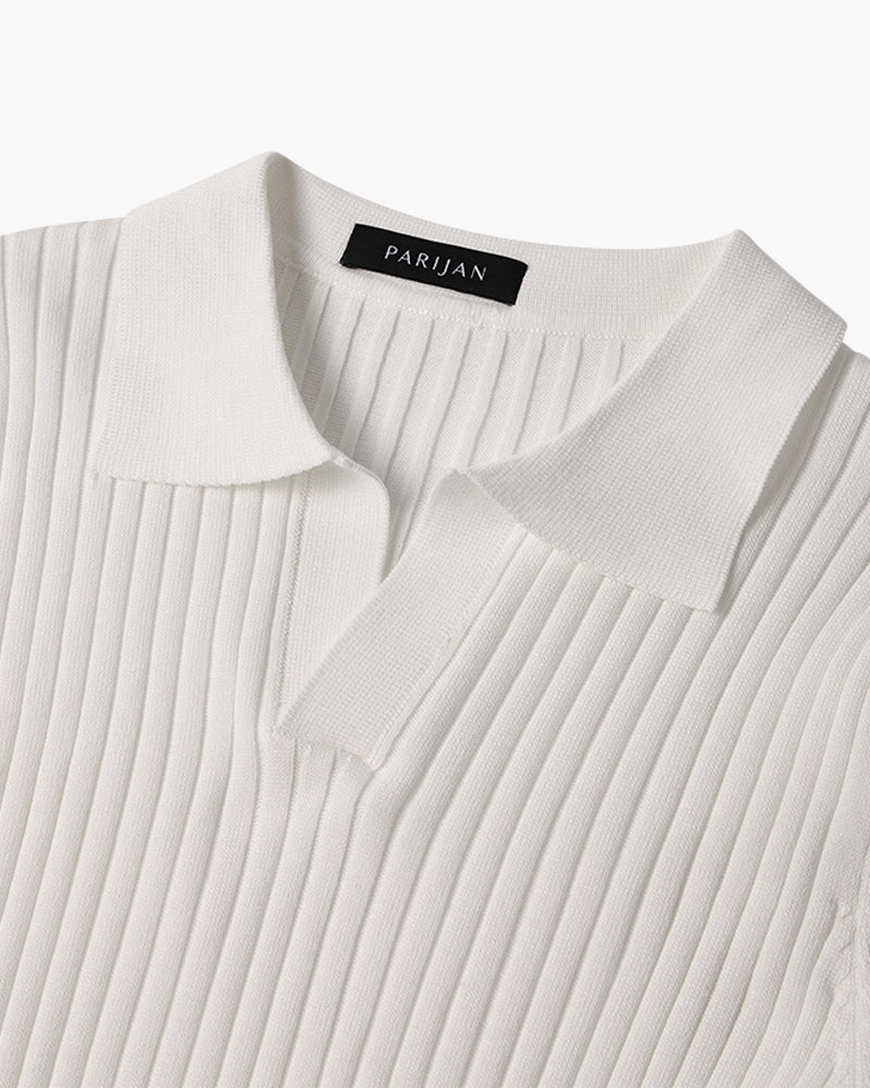 Herren Strickpoloshirt mit kurzen Ärmeln
