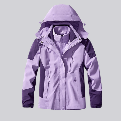 Damen 3 in 1 Jacke wasserdicht mit Kapuze