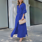 Damen Maxikleid mit V Ausschnitt