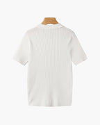 Herren Strickpoloshirt mit kurzen Ärmeln