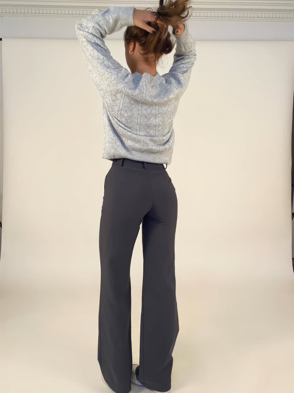 Damen High Waist Hose mit geradem Bein