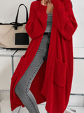Damen Langcardigan oversize mit Rippstrick