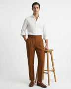 Herren Leinenhose mit hohem Bund
