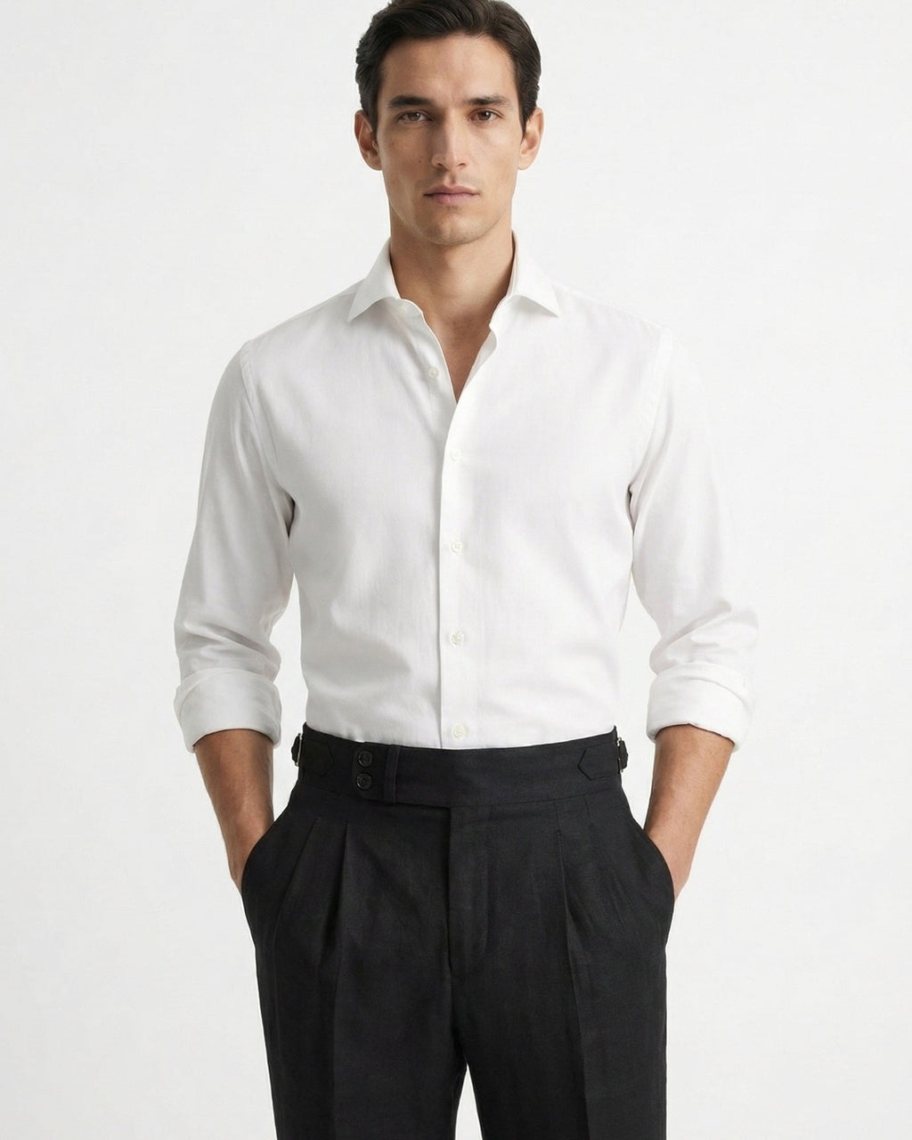 Herren Leinenhose mit hohem Bund