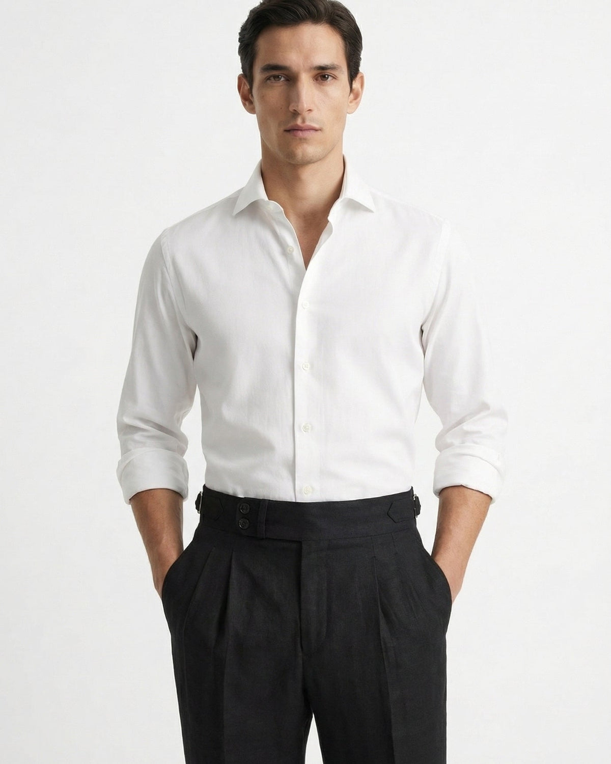 Herren Leinenhose mit hohem Bund