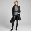 Damen gefütterte Lederleggings warm und elastisch