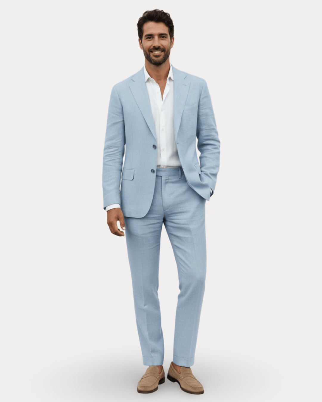 Herren Leinenanzug für Hochzeit und Sommer