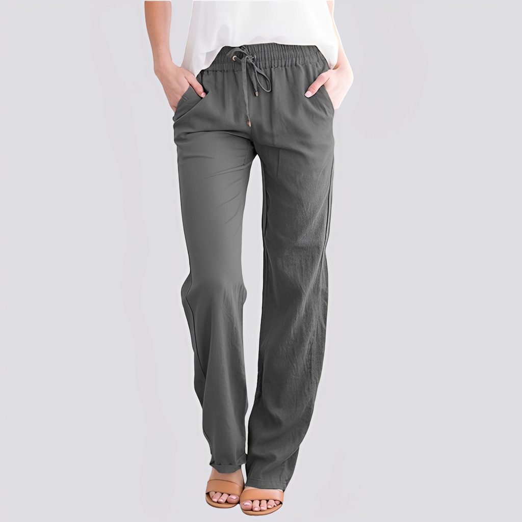 Damen Leichte Hose mit Elastischem Bund
