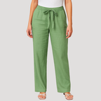Damen Leinenhose mit Kordelbund