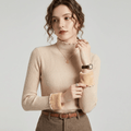 Damen Rollkragenpullover gerippt warm gefüttert