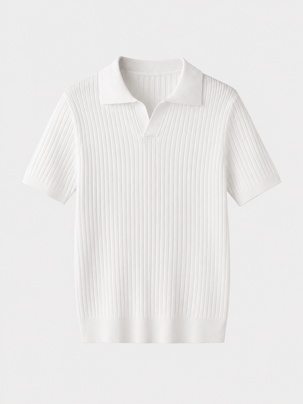 Herren Strickpoloshirt mit kurzen Ärmeln