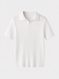 Herren Strickpoloshirt mit kurzen Ärmeln