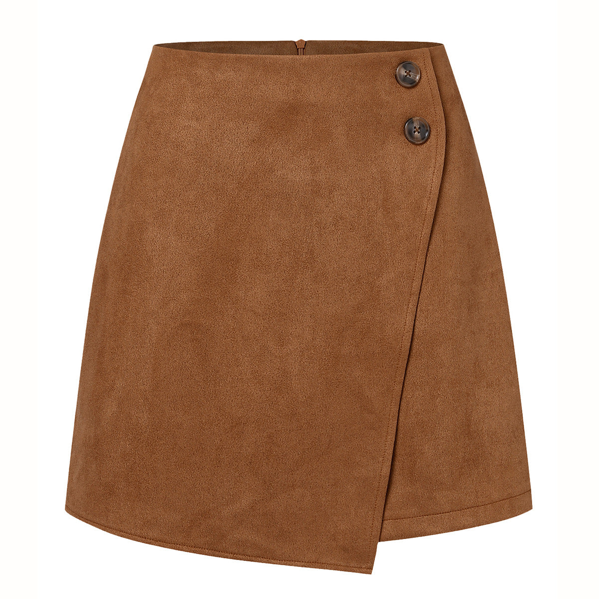 Damen asymmetrischer Rock aus Veloursleder