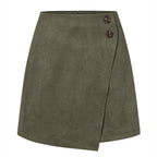 Damen asymmetrischer Rock aus Veloursleder