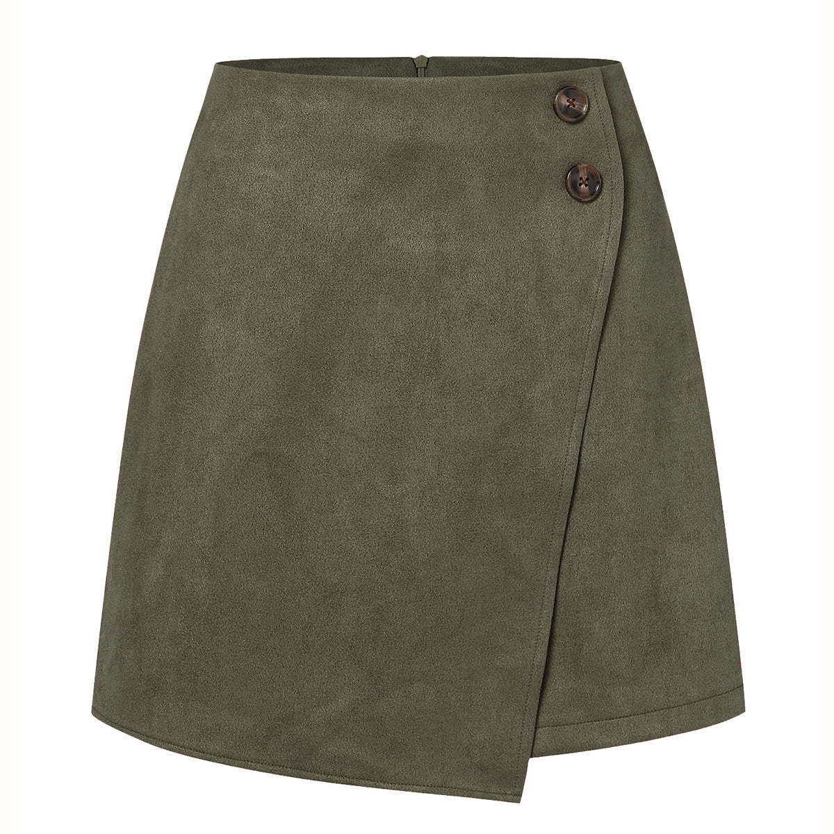 Damen asymmetrischer Rock aus Veloursleder