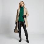 Damen gefütterte Lederleggings warm und elastisch