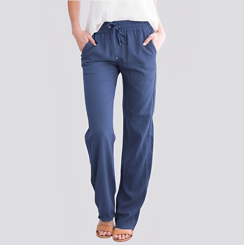 Damen Leichte Hose mit Elastischem Bund