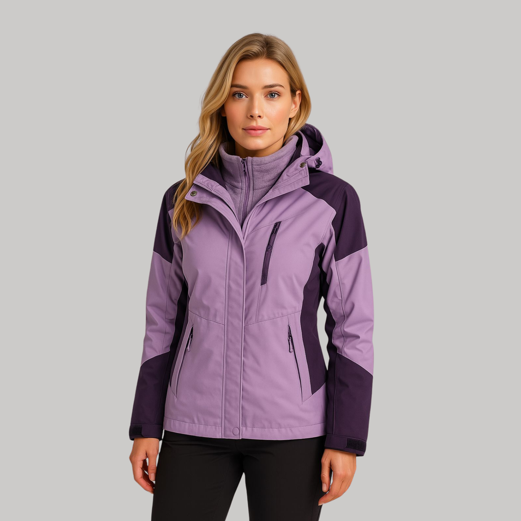 Damen 3 in 1 Jacke wasserdicht mit Kapuze