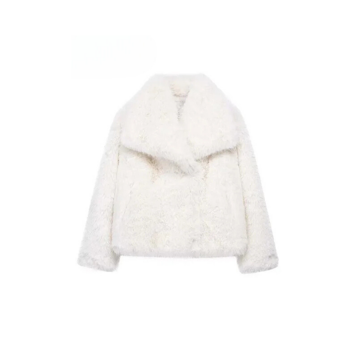 Damen Oversize Kunstpelz Jacke