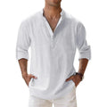 Herren Leinen Henley Shirt Relaxed Fit für den Sommer