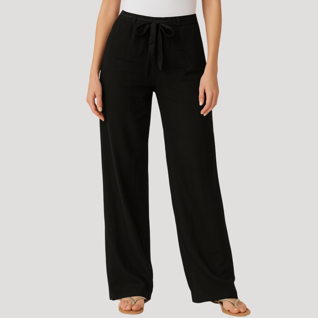 Damen Leinenhose mit Kordelbund
