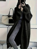 Damen Langcardigan oversize mit Rippstrick