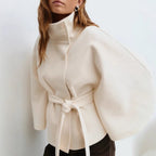 Damen Cape Mantel mit hohem Kragen