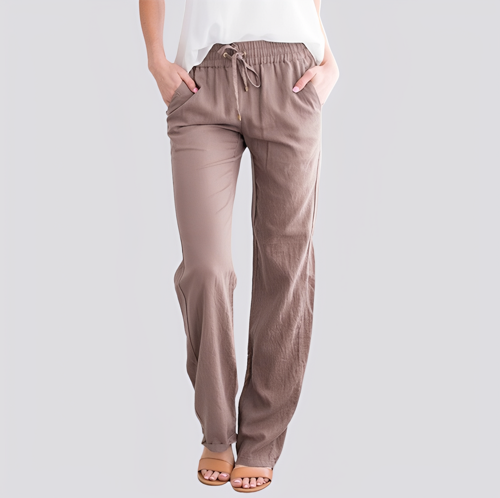 Damen Leichte Hose mit Elastischem Bund
