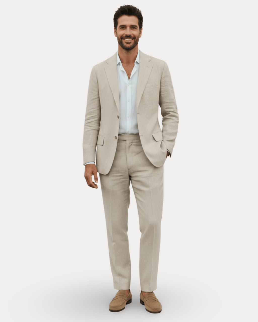 Herren Leinenanzug für Hochzeit und Sommer