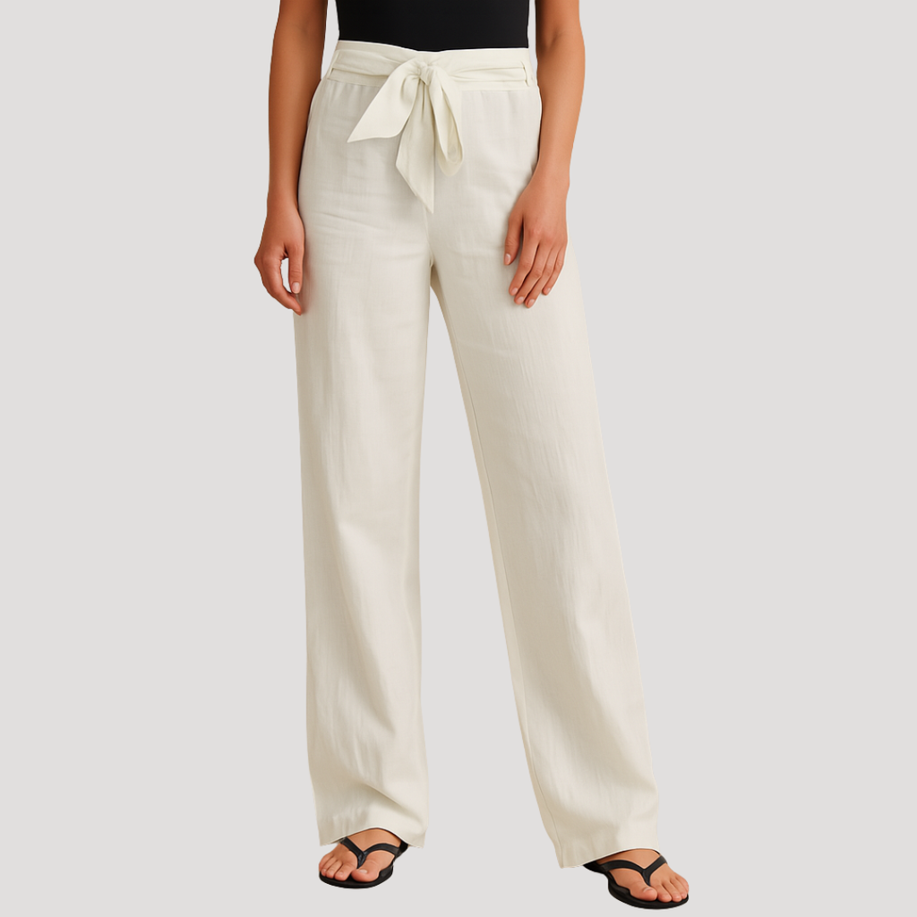 Damen Leinenhose mit Kordelbund