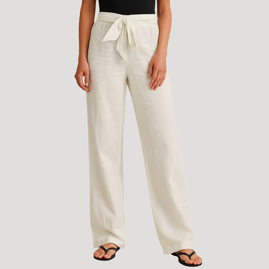 Damen Leinenhose mit Kordelbund