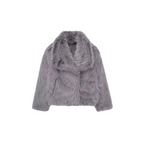 Damen Oversize Kunstpelz Jacke