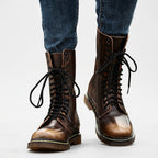 Herren Combat Boots aus Leder mit Profilsohle