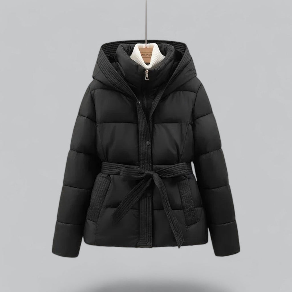 Damen Steppjacke mit Bindegürtel