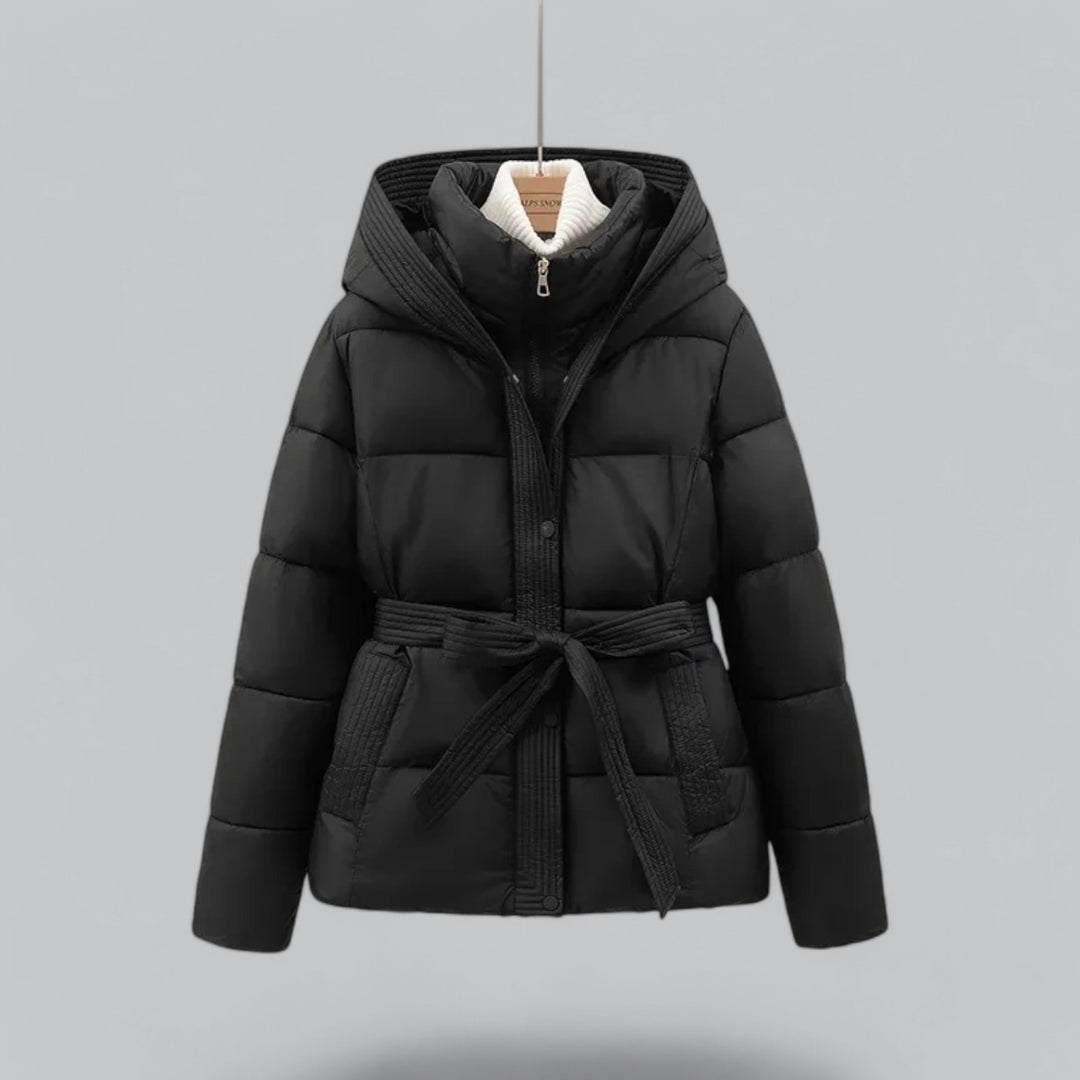 Damen Steppjacke mit Bindegürtel