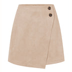 Damen asymmetrischer Rock aus Veloursleder