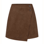 Damen asymmetrischer Rock aus Veloursleder