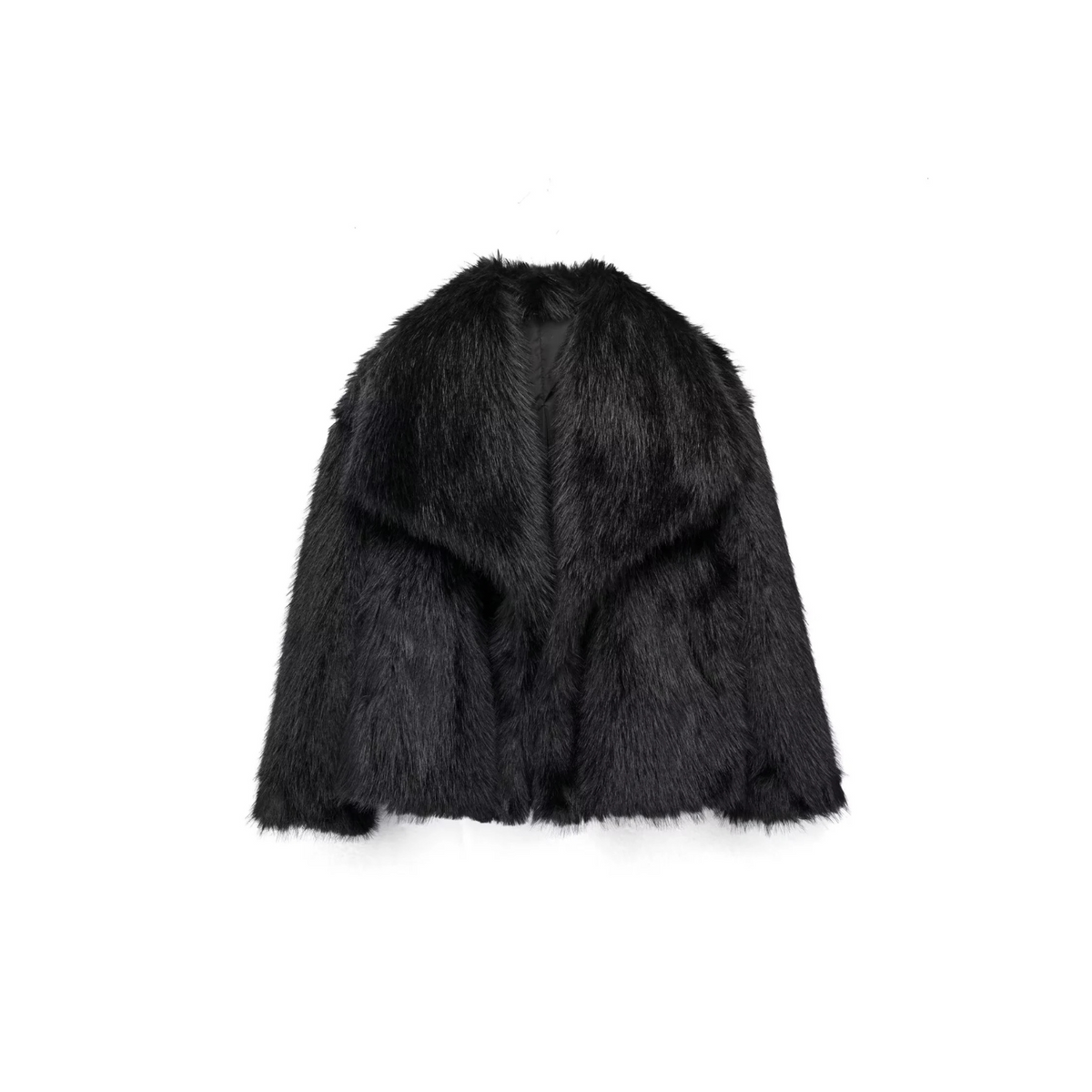 Damen Oversize Kunstpelz Jacke
