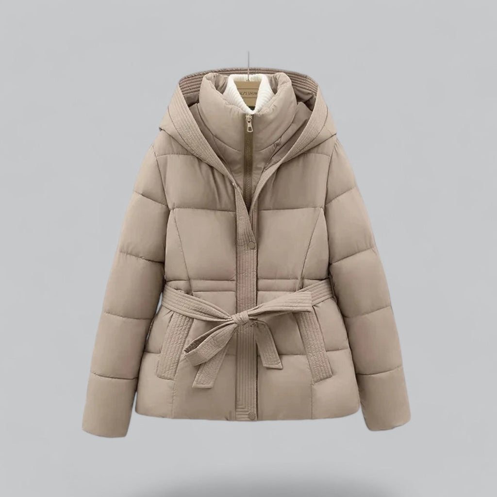 Damen Steppjacke mit Bindegürtel