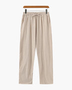 Damen Leinenhose weit mit Kordelzug