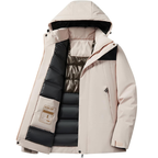 Damen warme Skijacke mit Kapuze und Taschen