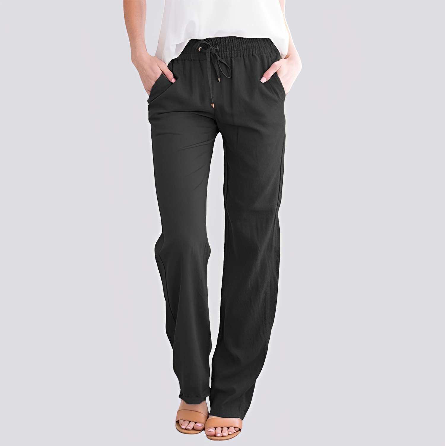 Damen Leichte Hose mit Elastischem Bund