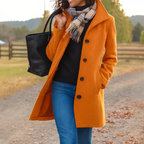 Damen klassischer Wintermantel mit Knopfleiste