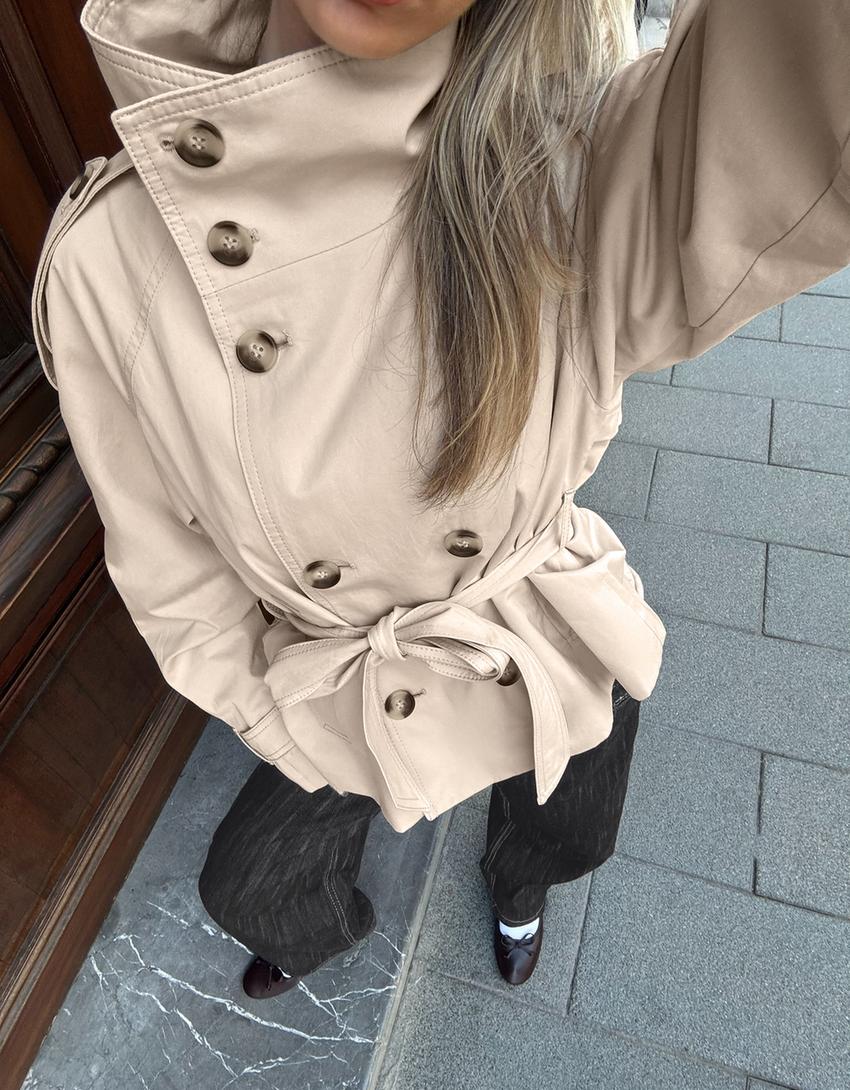 Damen Trenchcoat klassisch mit Gürtel