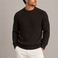 Herren Strickpullover mit Rundhals und Rippstrick