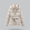 Damen Steppjacke mit Bindegürtel