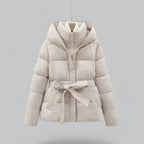 Damen Steppjacke mit Bindegürtel