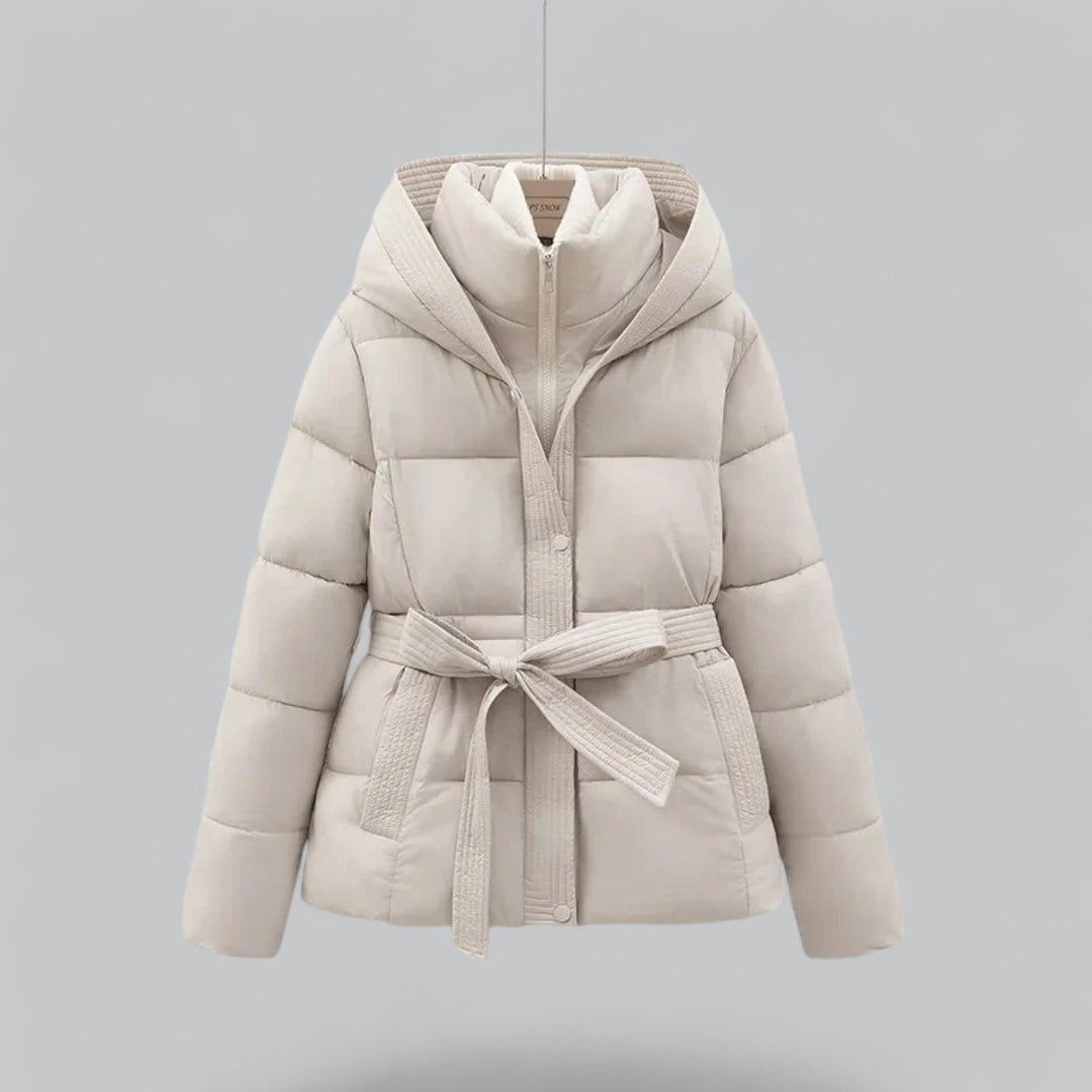Damen Steppjacke mit Bindegürtel