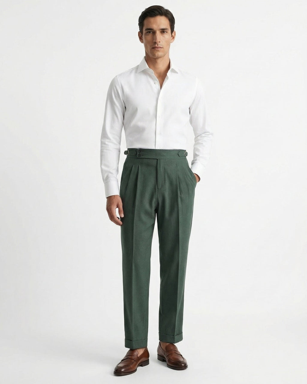 Herren Bundfaltenhose mit Seitenversteller