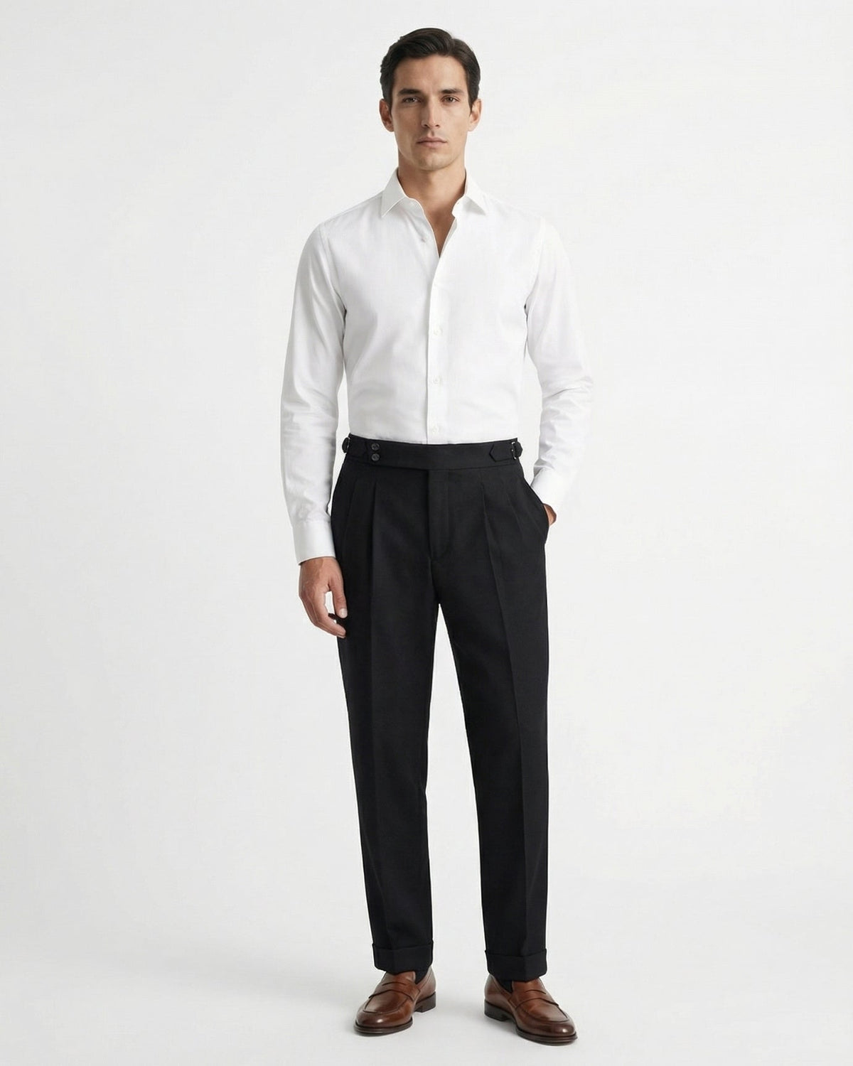 Herren Bundfaltenhose mit Seitenversteller